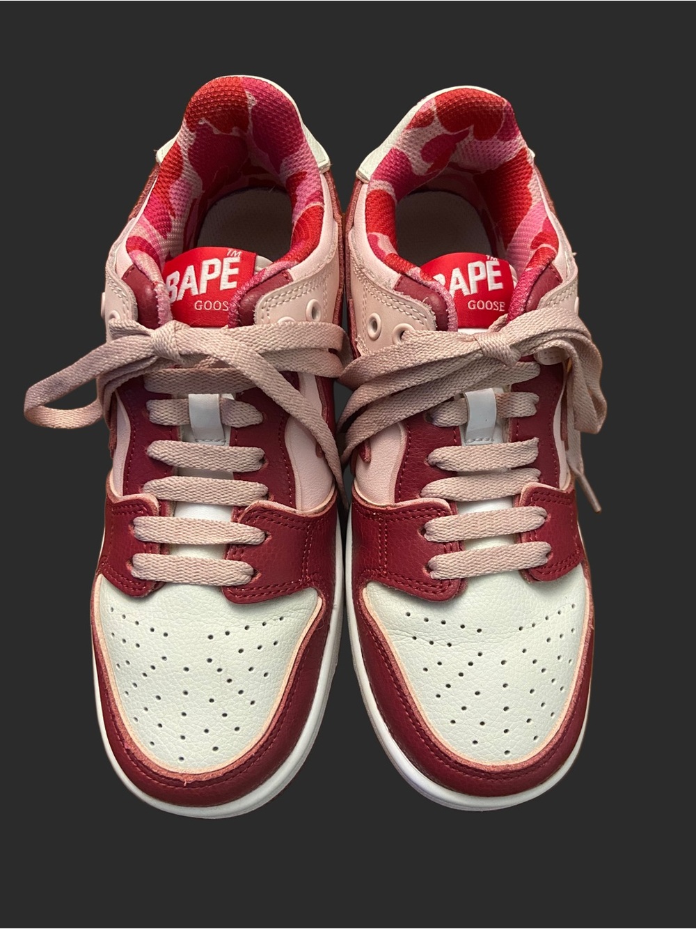 Bape x Goose Sk8 Sta ABC Camo Red Pink Unisex
Bape Rare-Size 38 (M 5.5, W 7)